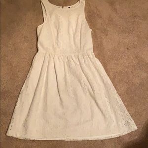 White floral lace dress